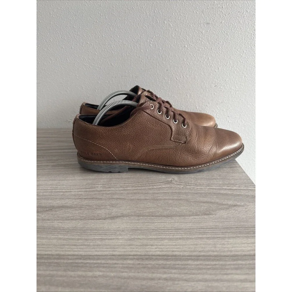 Cole Haan Midland‎ Lug Plain Toe Leather Oxford Shoes Brown C37600 Men’s Size 10